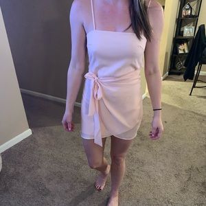 Light peach, sheer dress